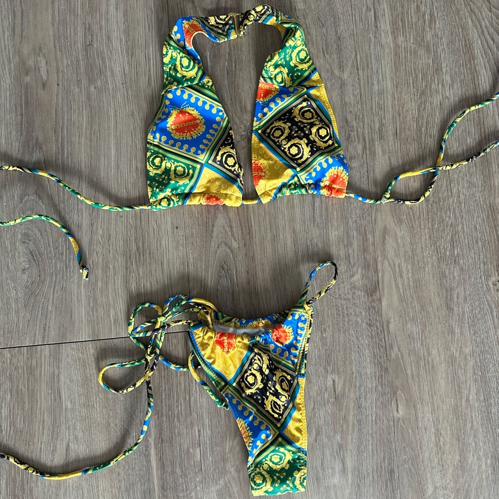 Colorful Patterned Bikini Set